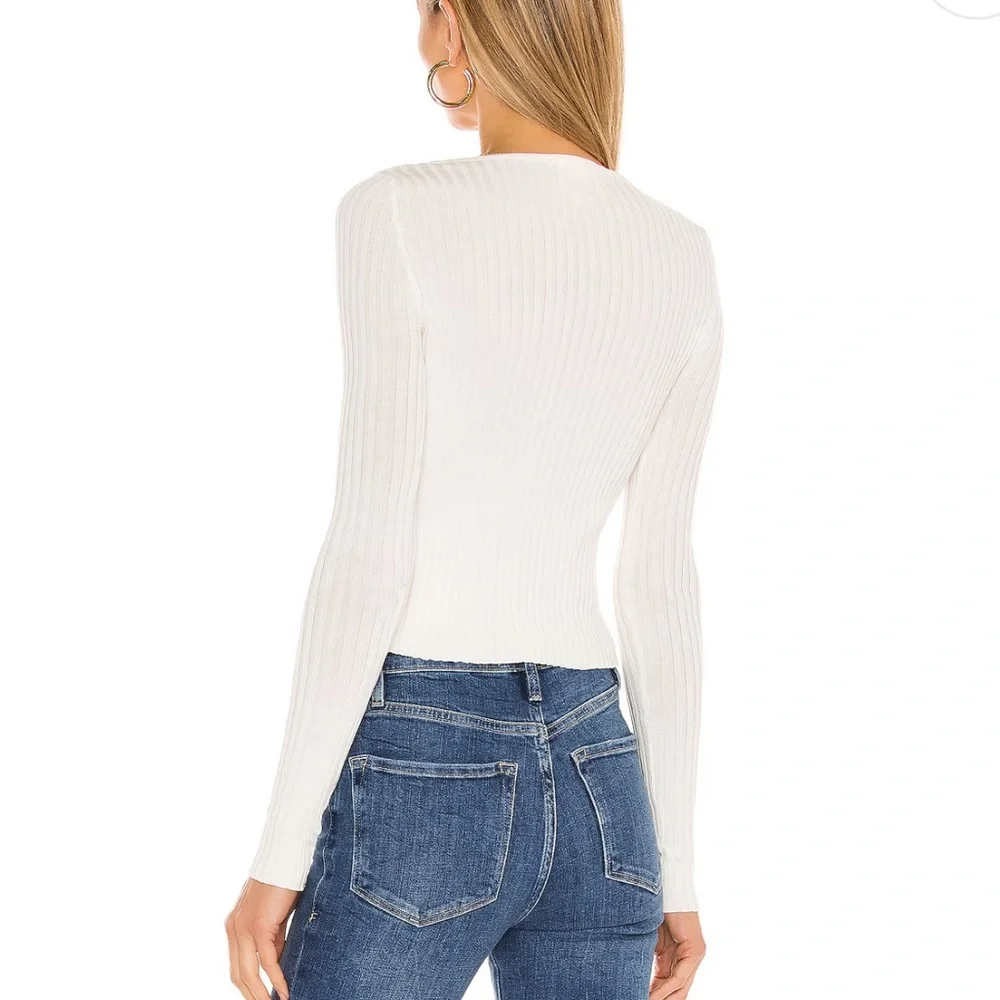 Superdown Sierra White Knit Ribbed Button-Up Top NWT - Picture 3 of 9